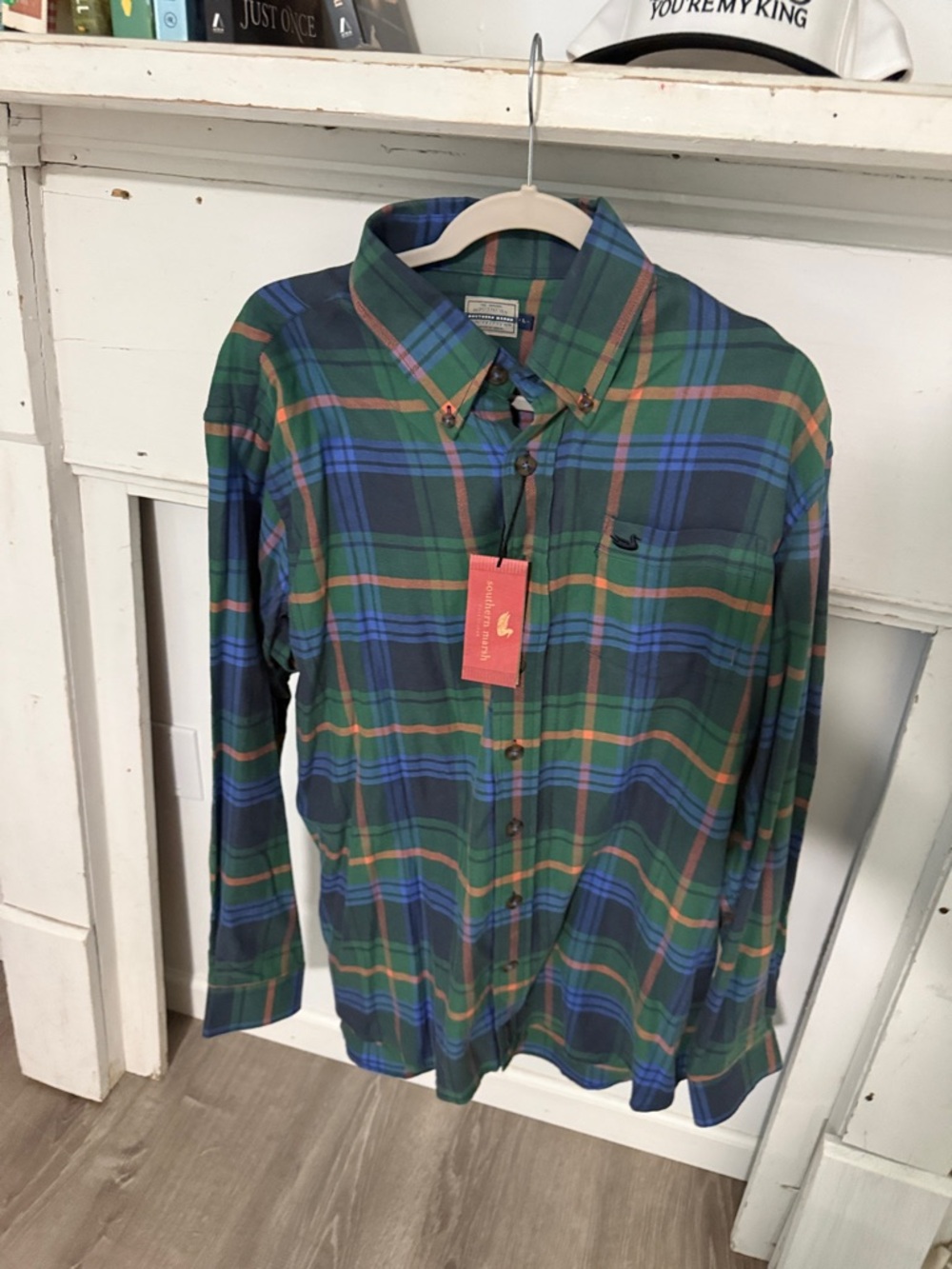 Southern marsh Men's Green Plaid Button-Down Shirt - Classic Casual